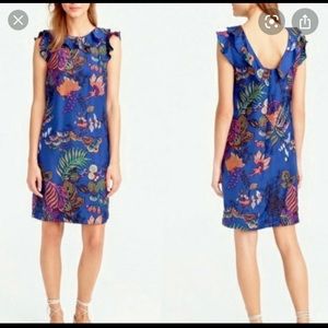 J. Crew silk tropical jungle print dress